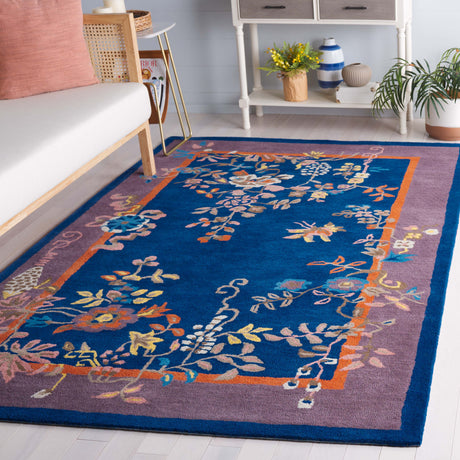 Safavieh Metro Met725N Navy/Brown Rug.