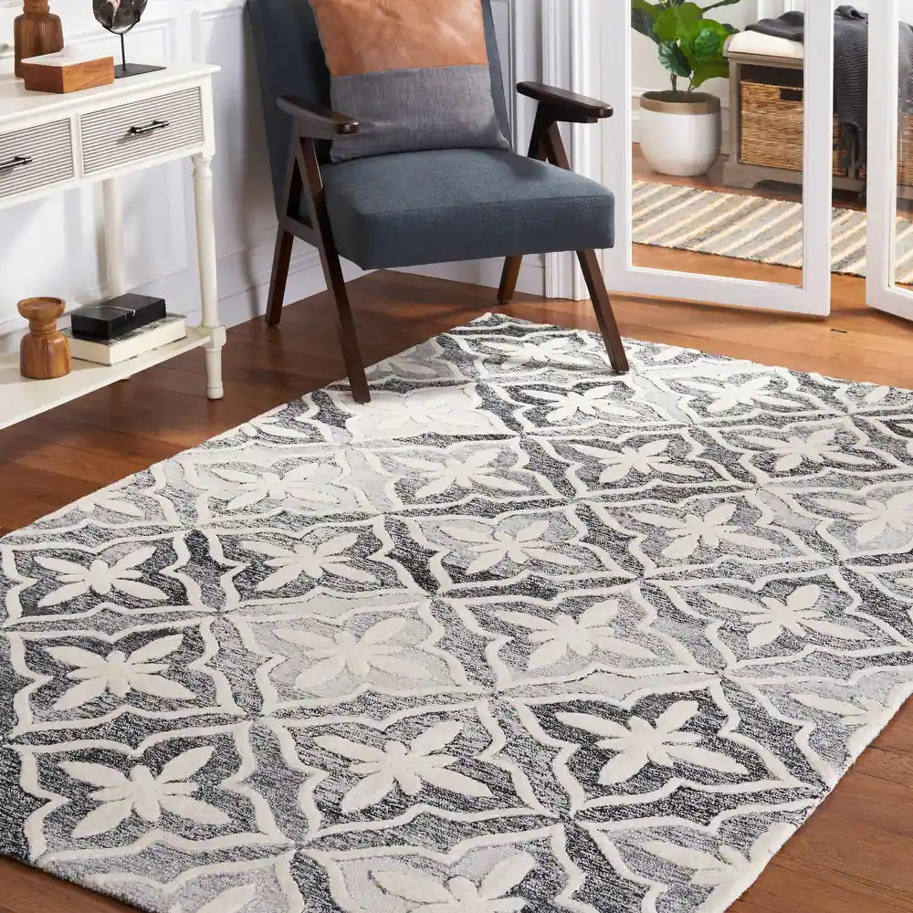 Safavieh Metro Met872Z Black/Ivory Area Rug