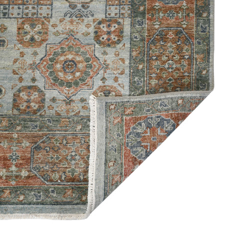 Amer Milano MIL-12 Baby Blue / Carrot area rug - back view