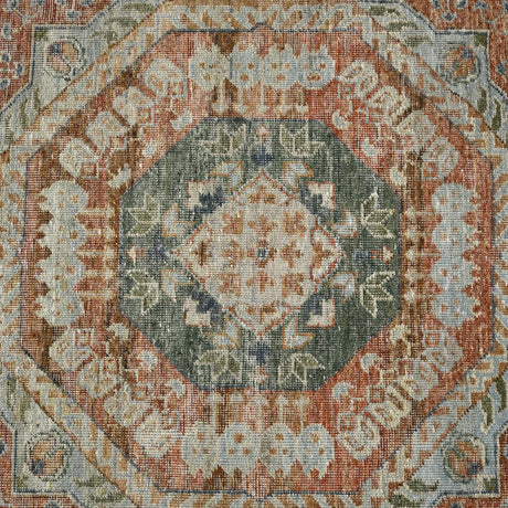 Amer Milano MIL-12 Baby Blue / Carrot area rug - color swatch view