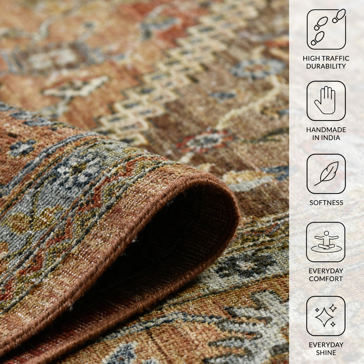 Amer Milano MIL-4 Coral / Coral area rug - infographic view