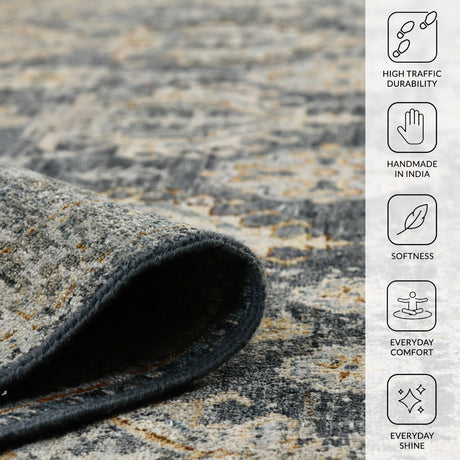 Amer Milano MIL-40 Sea Blue area rug - infographic view
