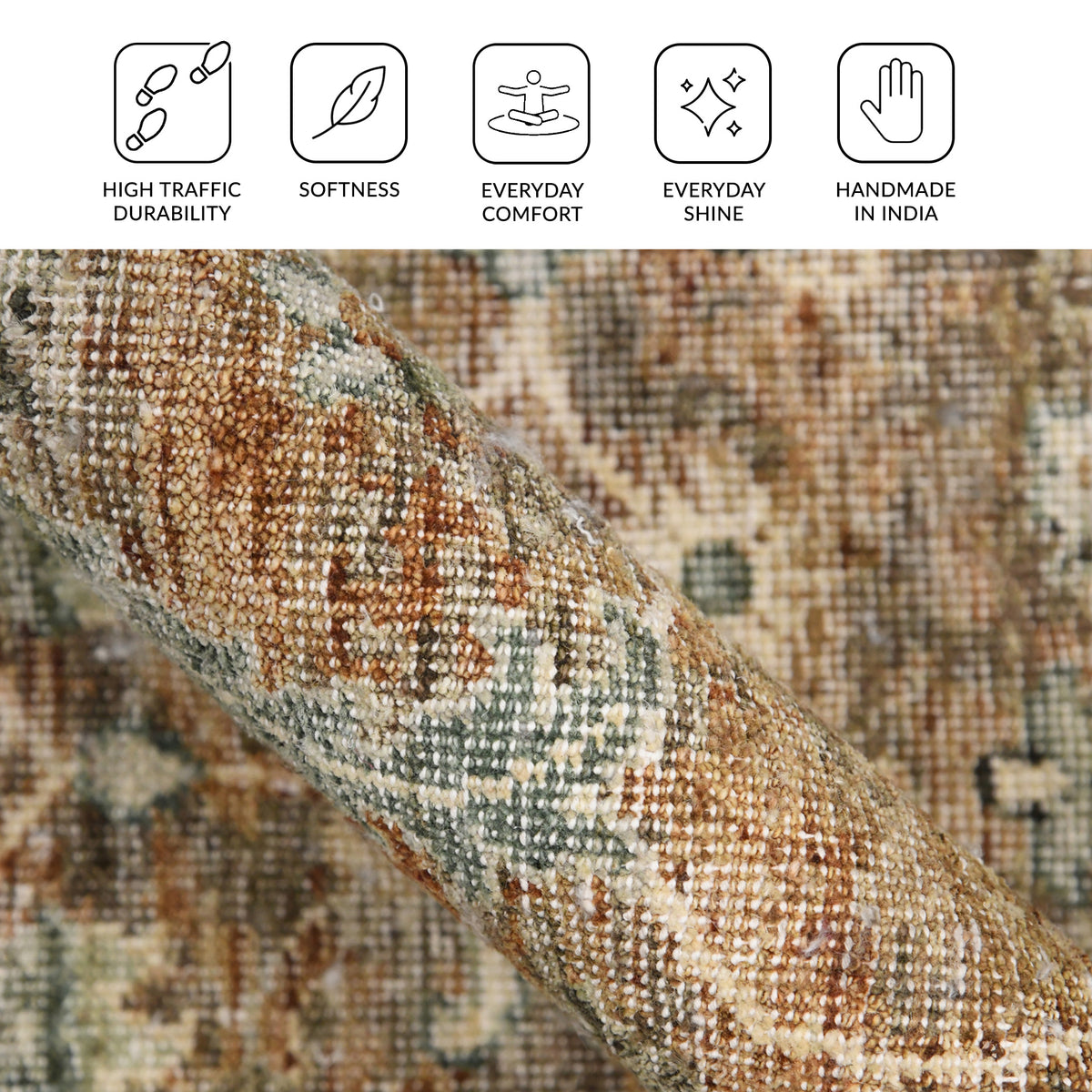 Amer Milano MIL-6 Amber / Sage area rug - infographic view