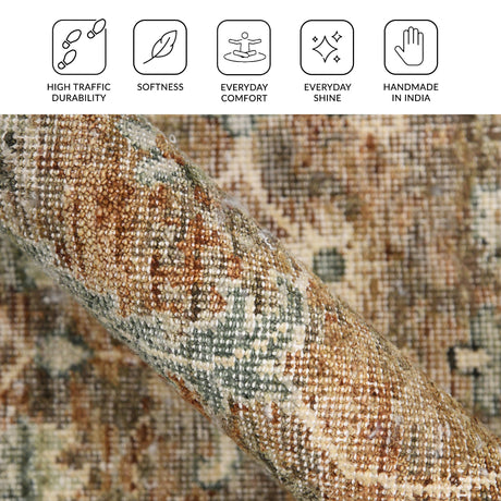 Amer Milano MIL-6 Amber / Sage area rug - infographic view
