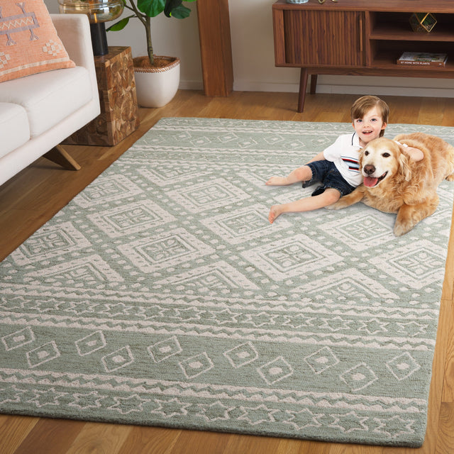 Safavieh Micro-Loop Mlp501W Sage/Ivory Rug.