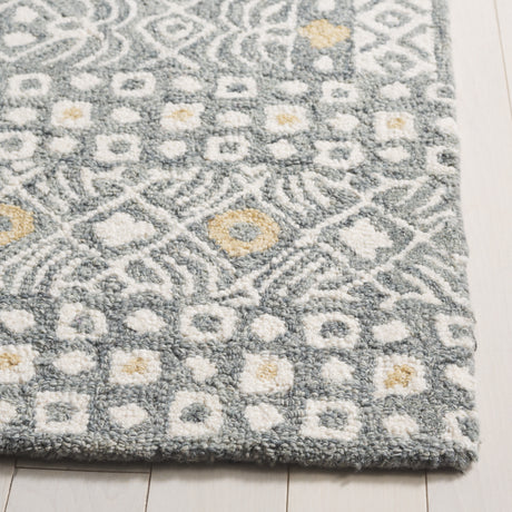 Safavieh Micro-Loop Mlp801G Silver/Ivory Rug.