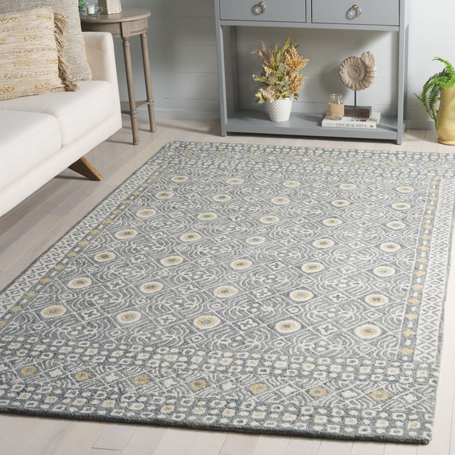 Safavieh Micro-Loop Mlp801G Silver/Ivory Rug.