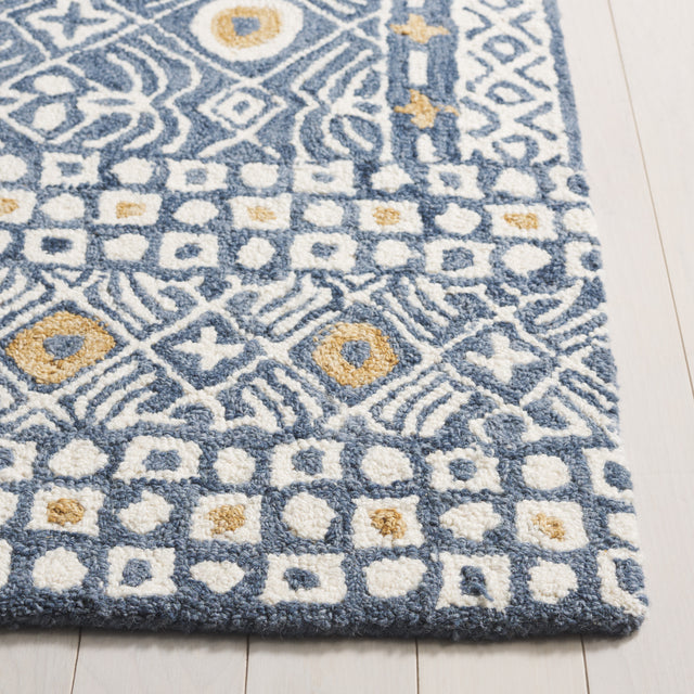 Safavieh Micro-Loop Mlp801M Blue/Ivory Rug.