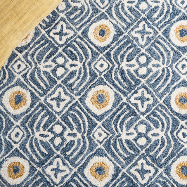 Safavieh Micro-Loop Mlp801M Blue/Ivory Rug.