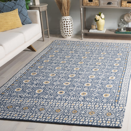 Safavieh Micro-Loop Mlp801M Blue/Ivory Rug.