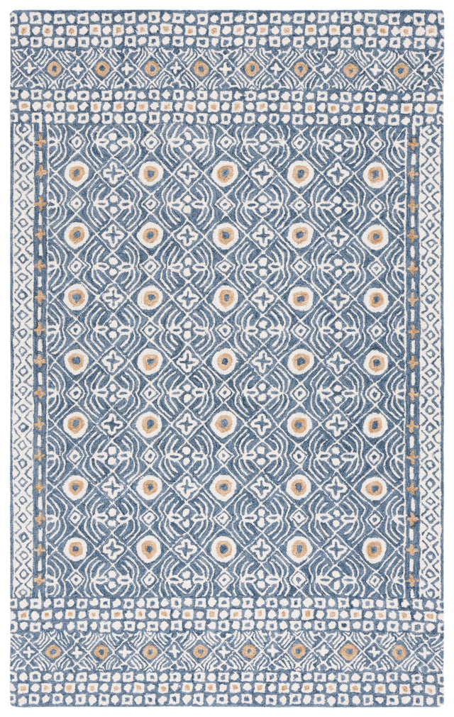 Safavieh Micro-Loop Mlp801M Blue/Ivory Rug.