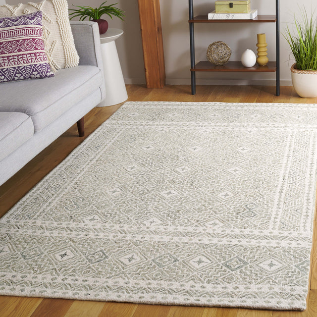 Safavieh Micro-Loop Mlp803G Silver/Ivory Rug.