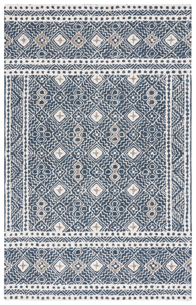 Safavieh Micro-Loop Mlp803N Navy/Ivory Rug.