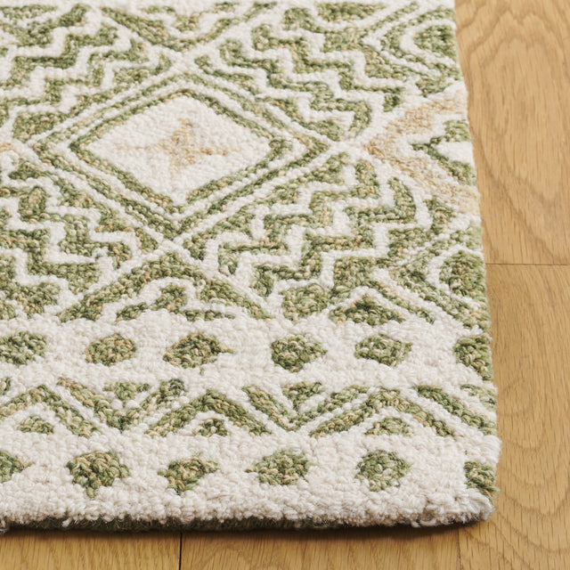 Safavieh Micro-Loop Mlp803Y Green/Ivory Rug.