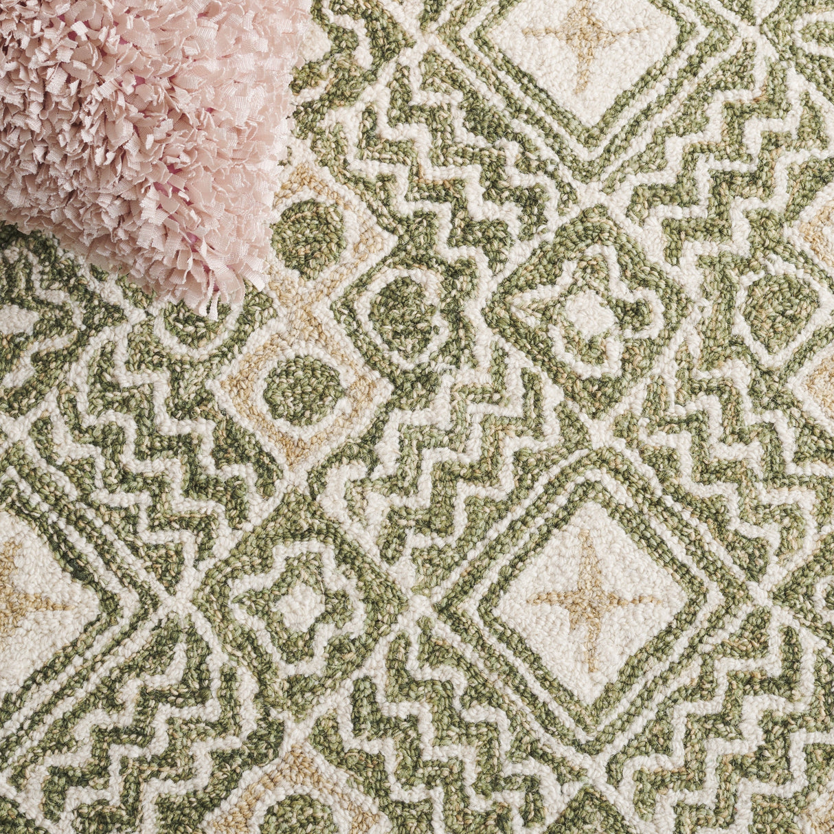 Safavieh Micro-Loop Mlp803Y Green/Ivory Rug.
