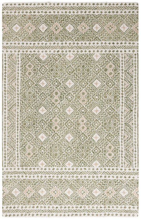 Safavieh Micro-Loop Mlp803Y Green/Ivory Rug.