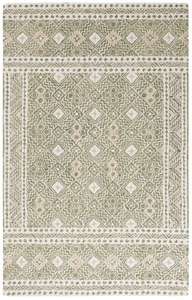 Safavieh Micro-Loop Mlp803Y Green/Ivory Rug.