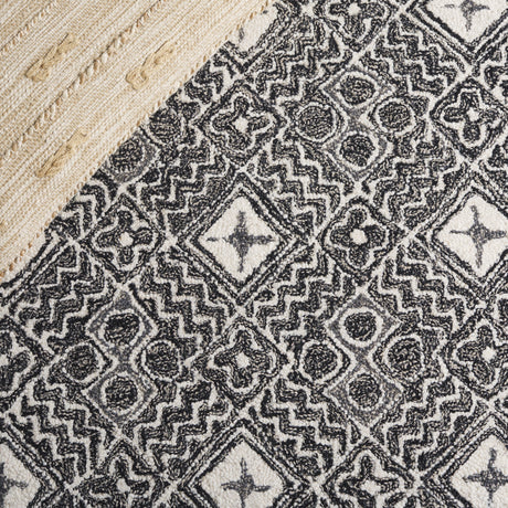 Safavieh Micro-Loop Mlp803Z Black/Ivory Rug.