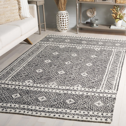 Safavieh Micro-Loop Mlp803Z Black/Ivory Area Rug