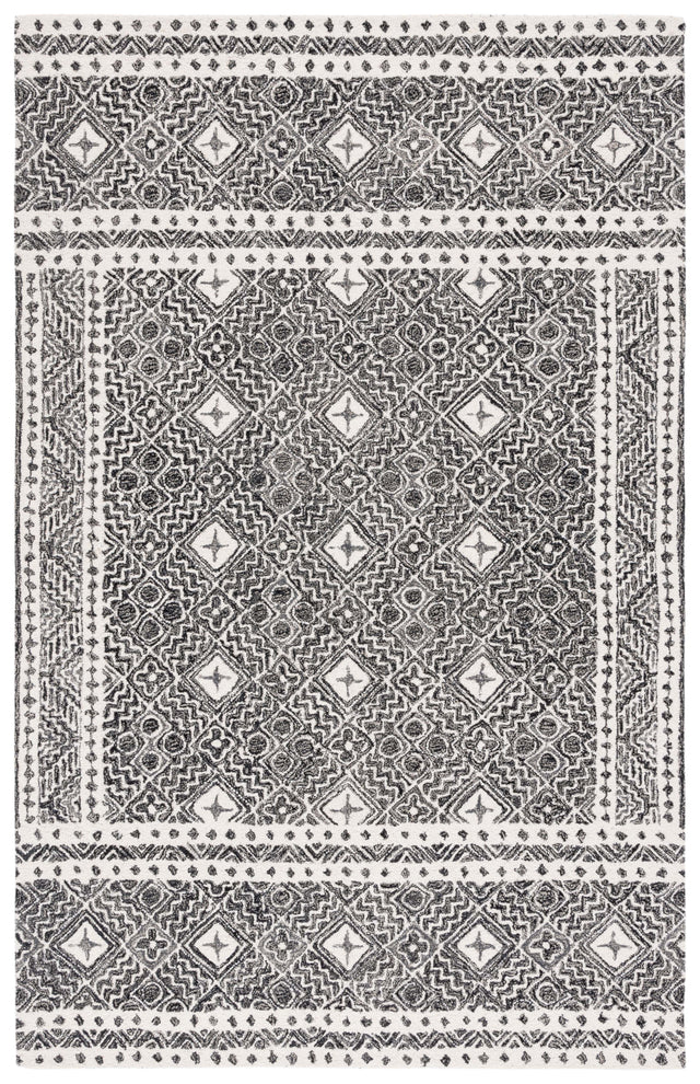 Safavieh Micro-Loop Mlp803Z Black/Ivory Rug.