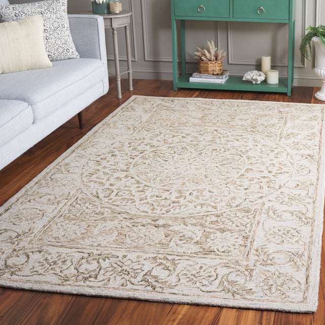 Safavieh Micro-Loop Mlp925T Brown/Light Blue Rug.