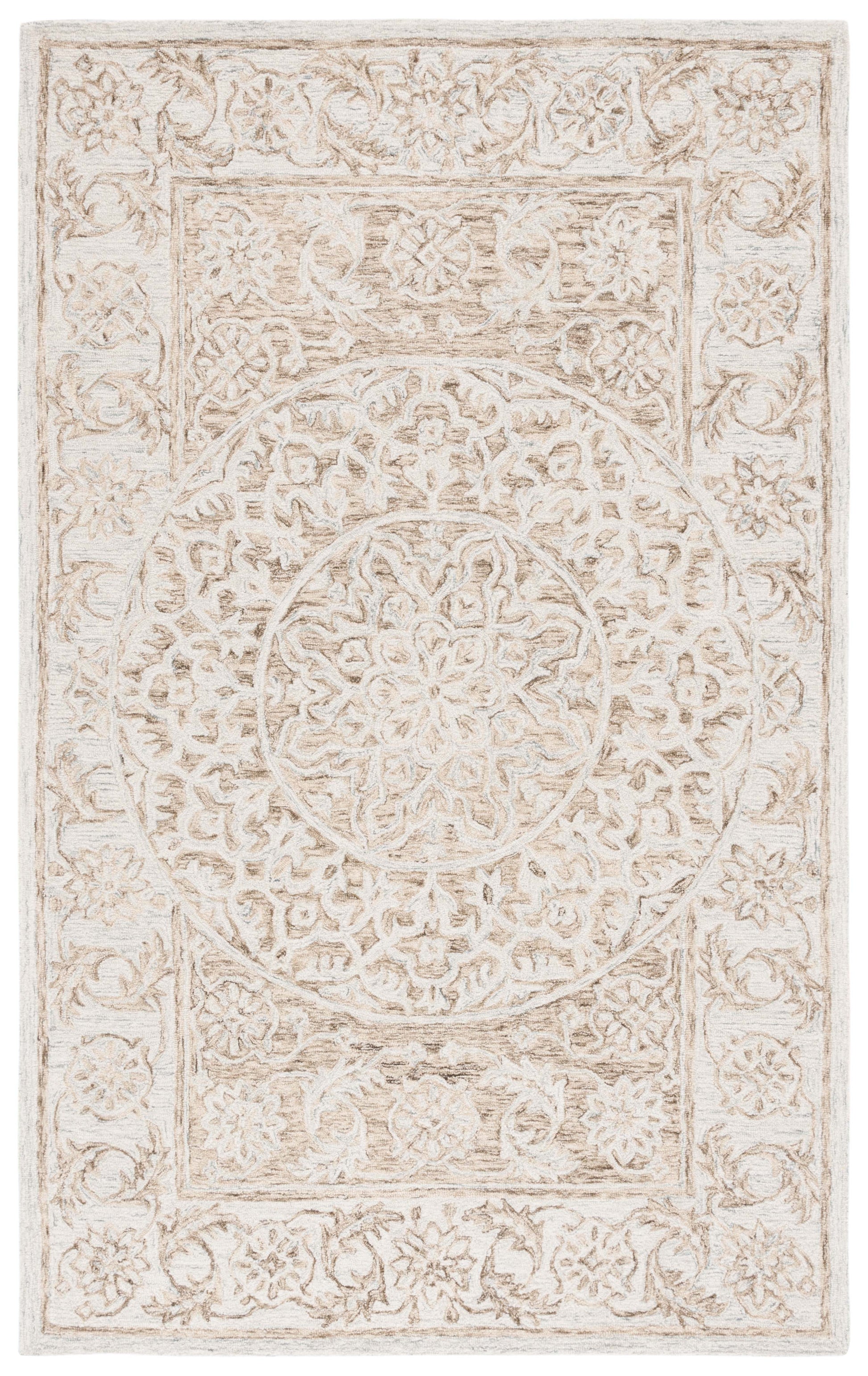 Safavieh Micro-Loop Mlp925T Brown/Light Blue Area Rug