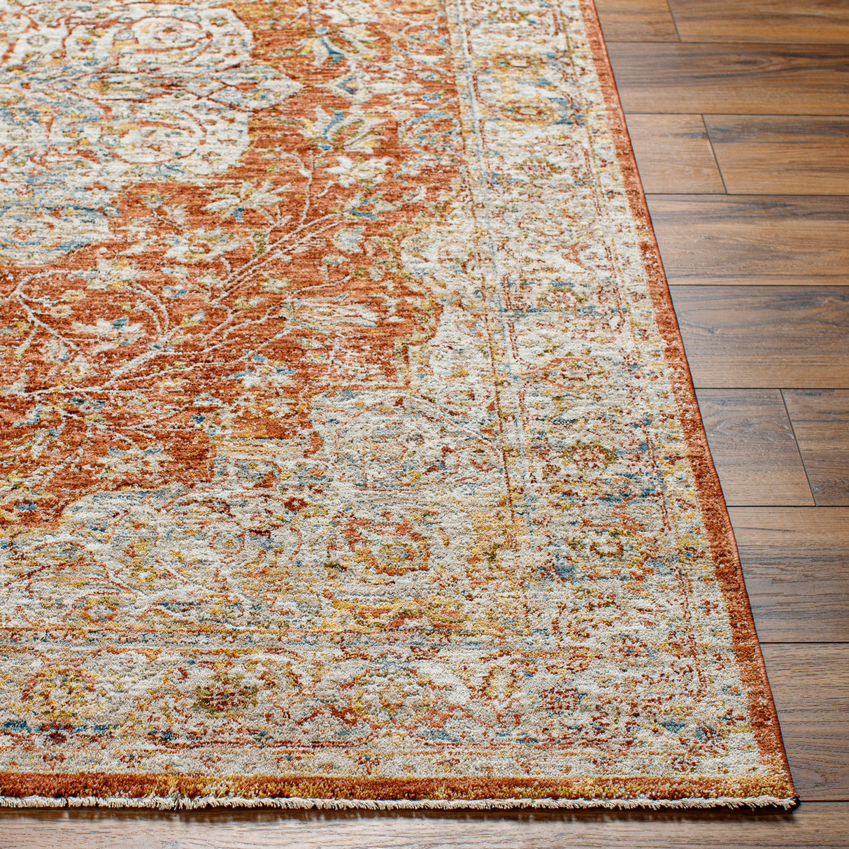 Surya Mona Lisa Mni-2309 Light Sage, Rust, Tan, Mustard, Dark Blue, Sage Rug.