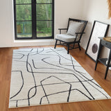 Amer Monotone Vintage Moroccan Power-Loom Ivory Area Rug
