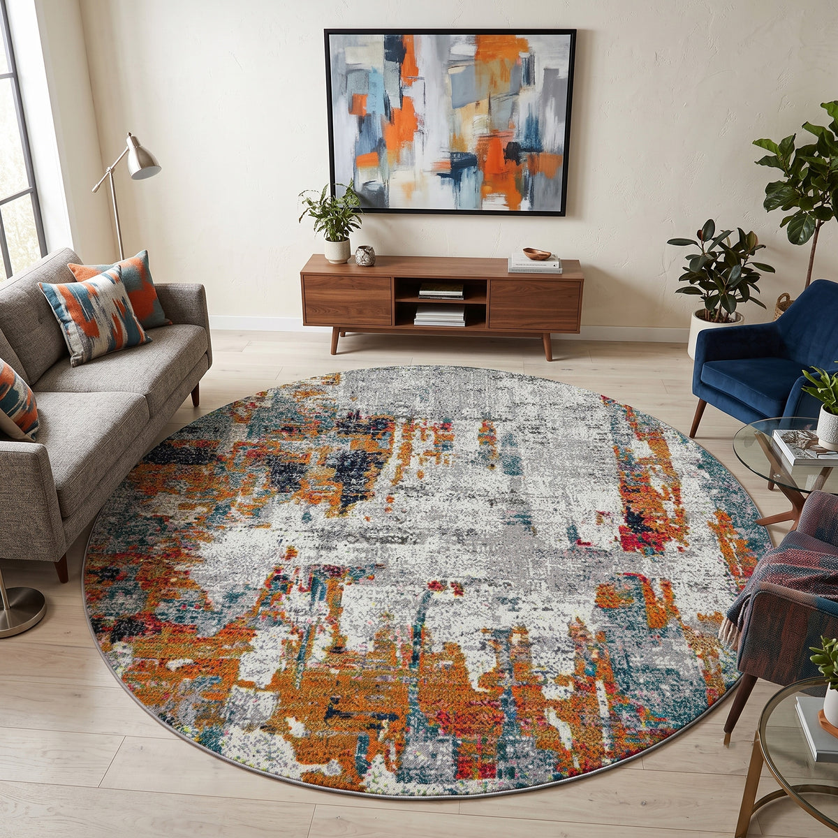 Amer Montana MON-10 Orange / Blue area rug - lifestyle view