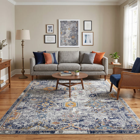 Amer Montana MON-13 Blue / Orange area rug - lifestyle view