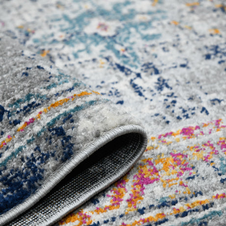 Amer Montana MON-13 Blue / Orange area rug - rolled view