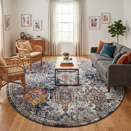 Amer Montana MON-13 Blue / Orange area rug - lifestyle view