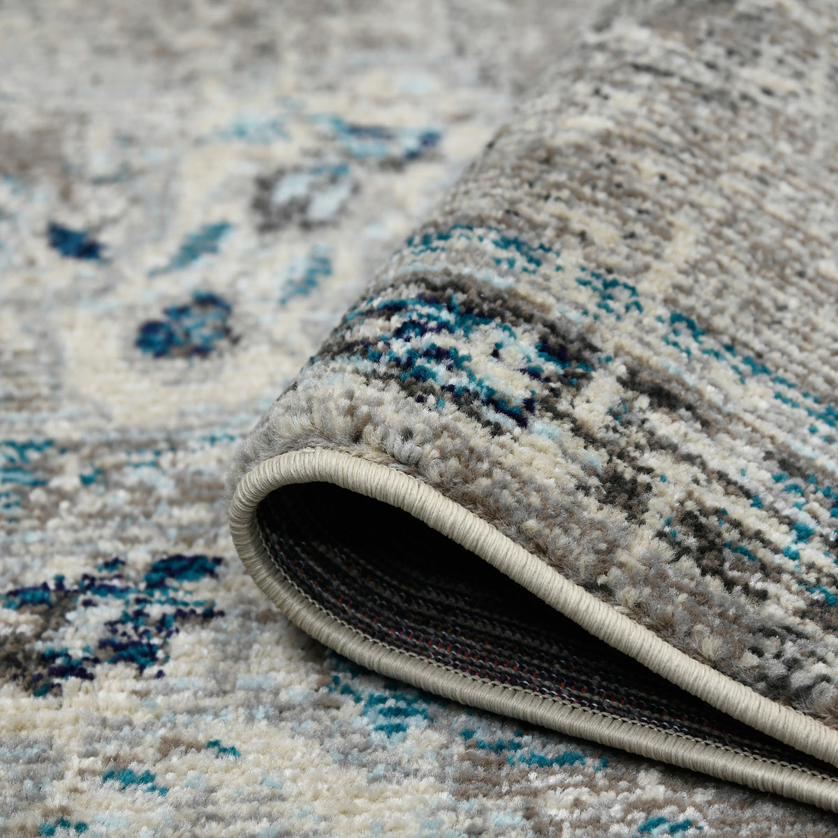 Amer Montana MON-14 Teal area rug - rolled view
