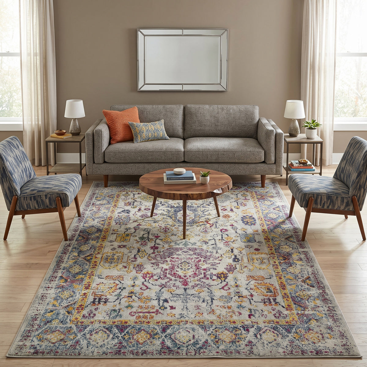 Amer Montana MON-3 Gray / Orange area rug - lifestyle view