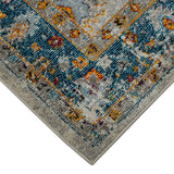 Amer Montana MON-6 Blue / Orange area rug - corner view