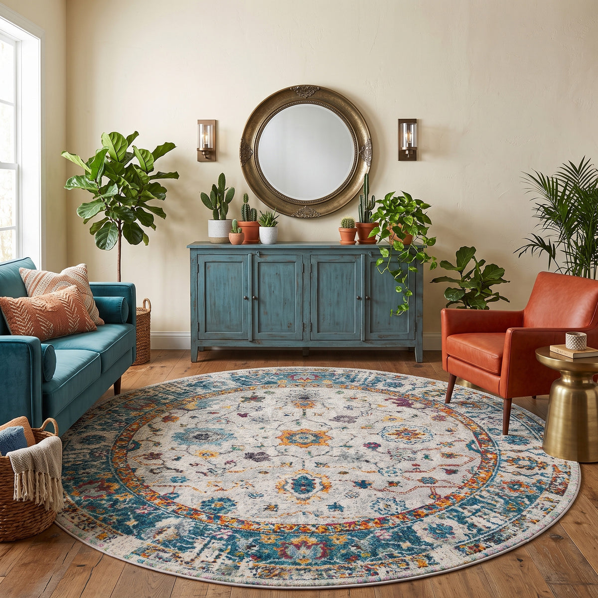 Amer Montana MON-6 Blue / Orange area rug - lifestyle view