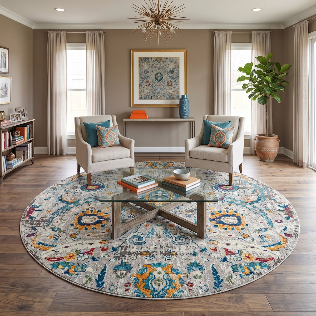 Amer Montana MON-7 Ivory / Orange area rug - lifestyle view
