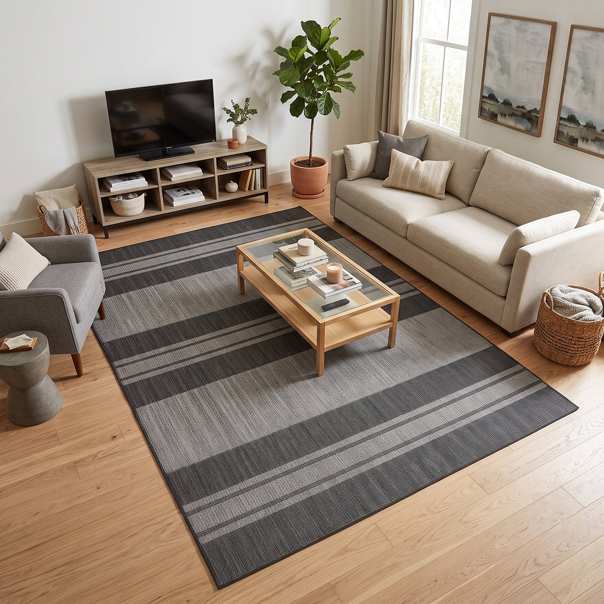 Amer Maryland MRY-7 Silver / Taupe Gray area rug - lifestyle view