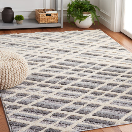 Safavieh Martha Stewart Lucia Shag Msr0753A Ivory Grey/Dark Grey Rug.