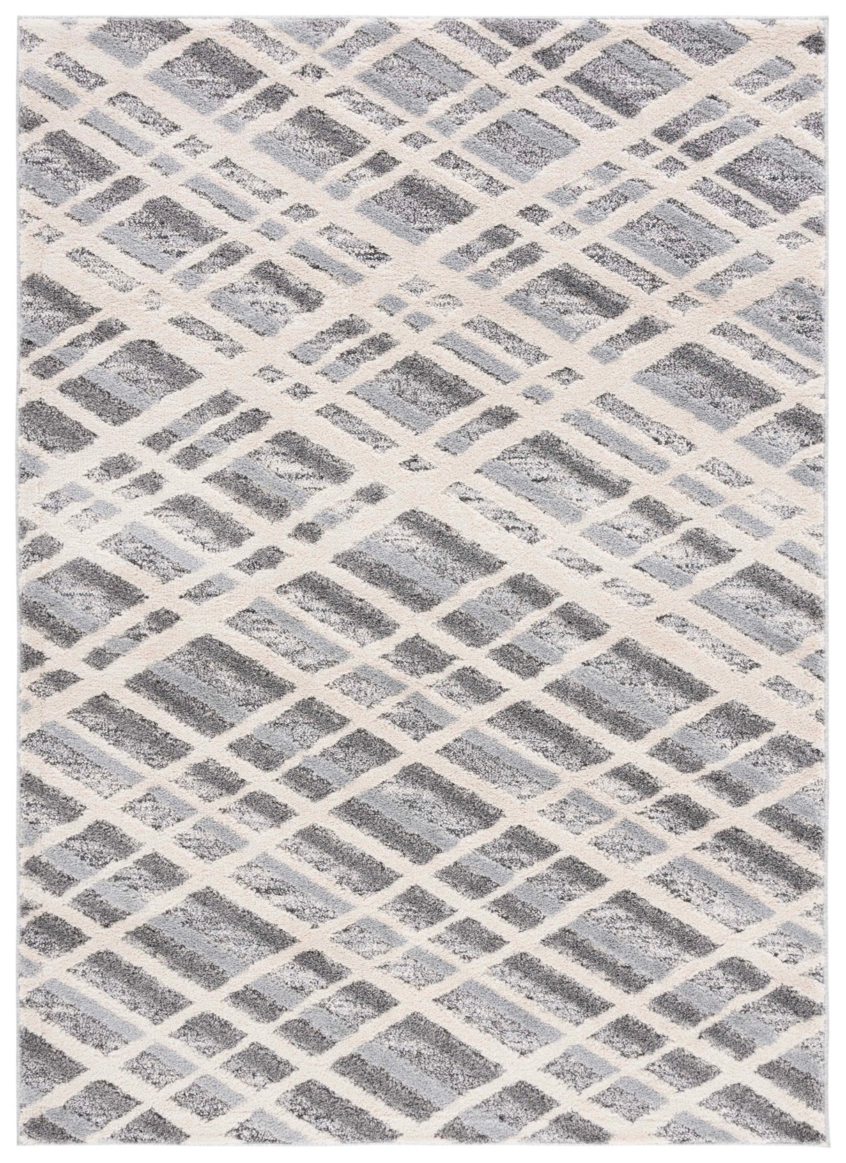 Safavieh Martha Stewart Lucia Shag Msr0753A Ivory Grey/Dark Grey Rug.