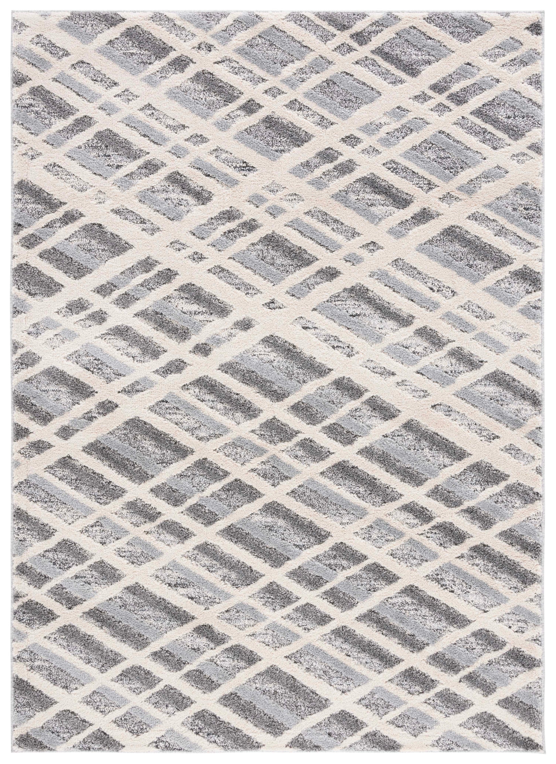 Safavieh Martha Stewart Lucia Shag Msr0753A Ivory Grey/Dark Grey Area Rug