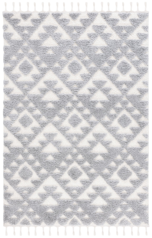 Safavieh Moroccan Tassel Shag Mts688G Grey/Ivory Rug.