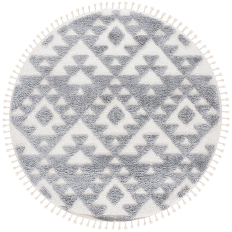 Safavieh Moroccan Tassel Shag Mts688G Grey/Ivory Rug.