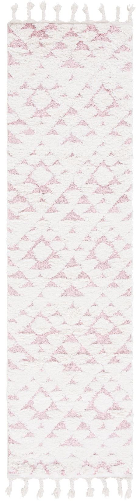 Safavieh Moroccan Tassel Shag Mts688U Ivory/Pink Rug.