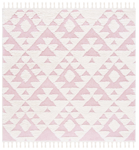 Safavieh Moroccan Tassel Shag Mts688U Ivory/Pink Rug.