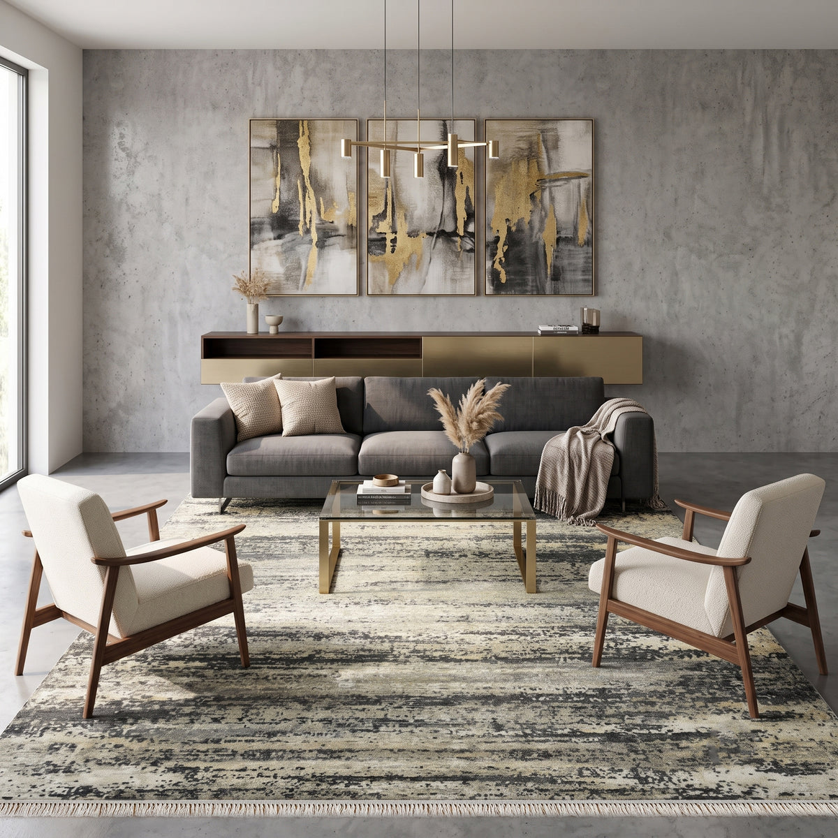 Amer Mystique MYS-47 Silver area rug - lifestyle view