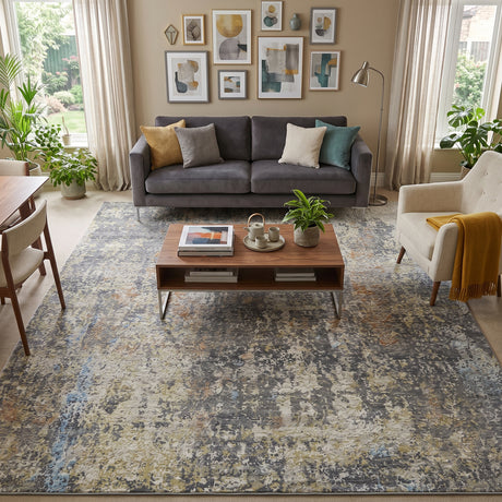 Amer Mystique MYS-8 Steel Gray area rug - lifestyle view