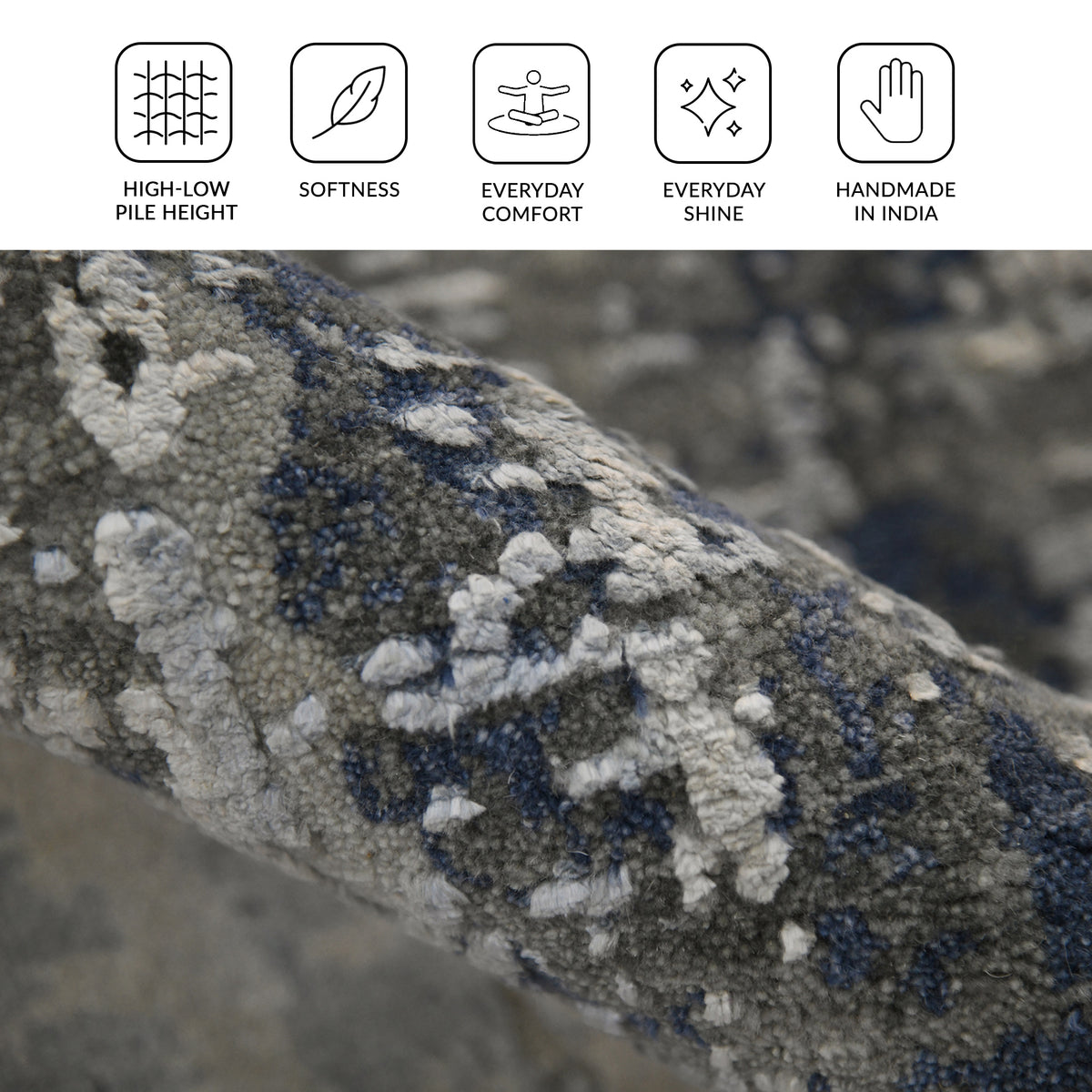 Amer Mystique MYS-48 Blue area rug - infographic view