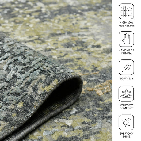 Amer Mystique MYS-8 Steel Gray area rug - infographic view