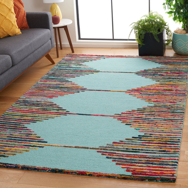 Safavieh Nantucket Nan605W Teal/Red Rug.